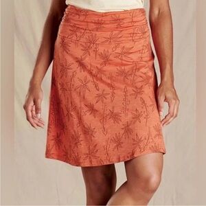 Toad&Co Orange Floral A-Line Skirt